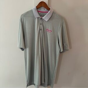 *Rare Find* Sandy Lane / Adidas  Vintage Golf Polo Shirt Grey/Pink Sz large